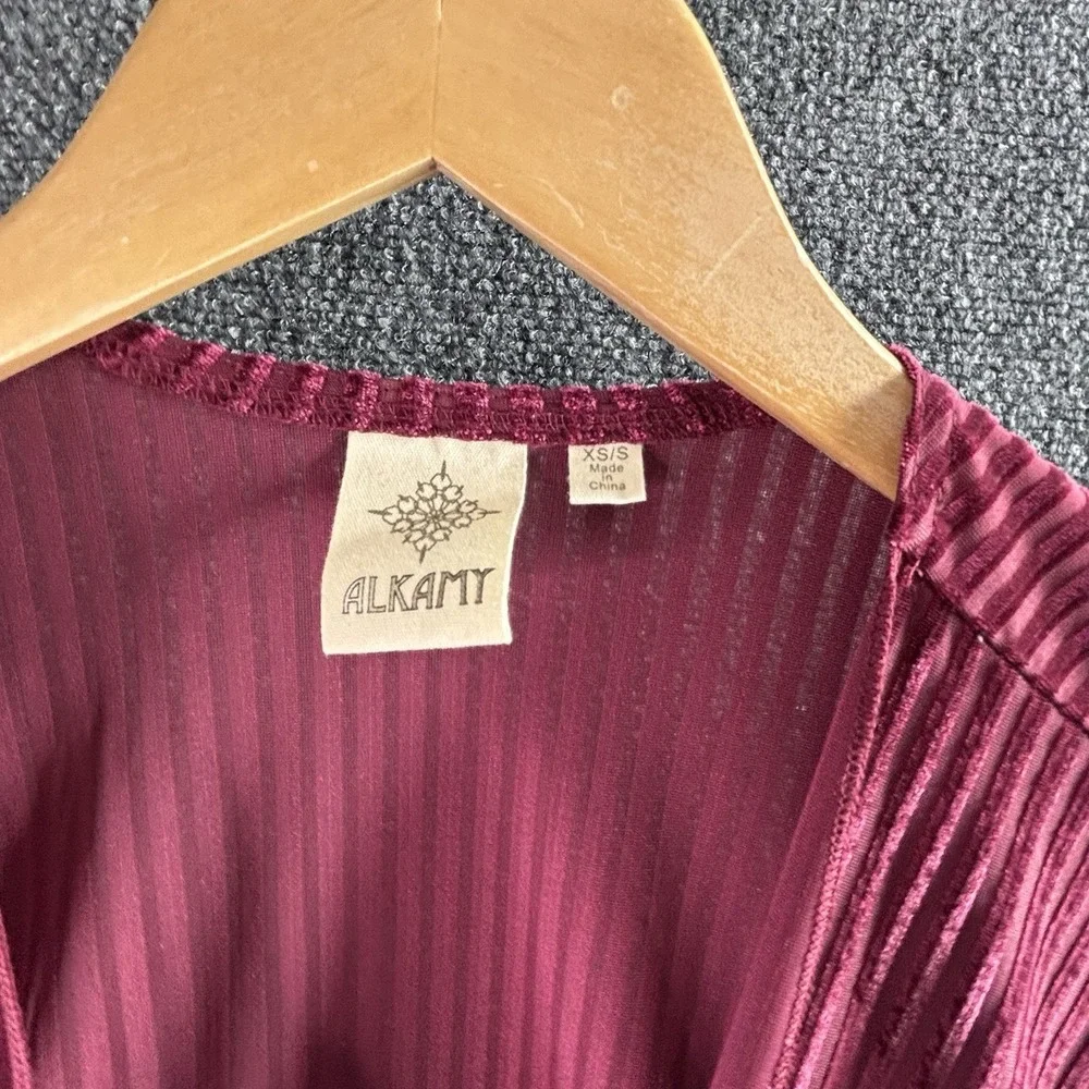 NWT Alkamy Burn Out Velvet Wrap Vacation Boho Resortwear XS